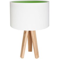 Tischlampe Weiß Grün 46cm Holz Dreibein Retro JERRY von BPS Koncept