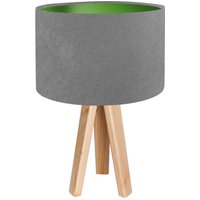 Tischleuchte Grau Grün Retro Dreibein 46cm Holz Lampe von BPS Koncept