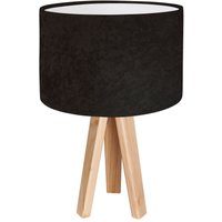 Tischleuchte AIMEE Braun Weiß Holz 46cm Dreibein Retro von BPS Koncept