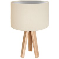 Tischleuchte Retro Holzlampe Creme Silber H:46cm Tischleuchte Retro Holzlampe Creme Silber H:46cm von BPS Koncept