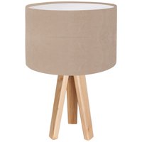 Tischleuchte Schirm Beige Holz Dreibein 46cm Retro Tischleuchte Schirm Beige Holz Dreibein 46cm Retro von BPS Koncept
