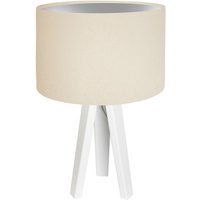 Tischleuchte Schirm Holzlampe Creme Silber Retro Tischleuchte Schirm Holzlampe Creme Silber Retro von BPS Koncept
