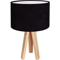 Tischleuchte Schwarz Weiß Holz Dreibein 46cm Retro von BPS Koncept
