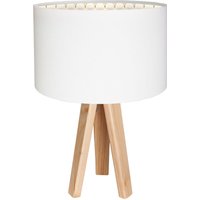 Tischleuchte Weiß Beige Retro 46cm Holz Lampe Tischleuchte Weiß Beige Retro 46cm Holz Lampe von BPS Koncept
