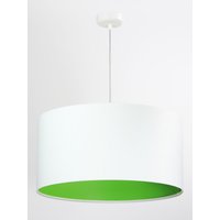 Wohnzimmer Hängelampe Weiß Grün Stoff rund Retro von BPS Koncept
