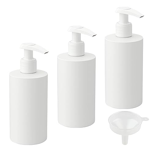 BPZXL 3 Stück, 200ml Weiß Kunststoff Lotionsflaschen Nachfüllbare Reisepresse Pumpflaschen Shampoo Spender für Seifenemulsionsflüssigkeiten Haushalts-Lotion-Flaschen von BPZXL