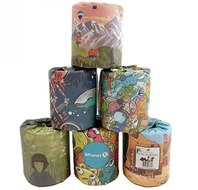 BPlanet Toilettenpapier 100% Bambus - 24 Rollen - 200 Blatt - Super soft - Plastikfrei (1-St), Kuschelig weiche Premiumqualität von BPlanet
