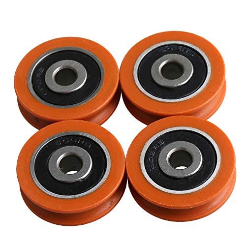 29MM Außendurchmesser Orange Nylon U-Typ Nutlaufbahnrolle für Türen und Fenster Packung mit 4 Stück von BQLZR