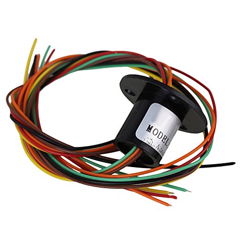 BQLZR 0,49 ""Durchmesser 240V Black Metal 6 Draehte 250 Upm Jeder 2A 3.5MM Bohrungsgroesse Testgeraete Kapsel Schleifring von BQLZR