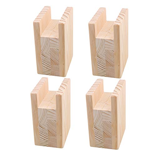 BQLZR 10x7x13.5 cm Wooden Table Desk Bed Lift Furniture Lift Storage Suitable for Sofa, TV Stand, Coffee Table 4-Pack von BQLZR