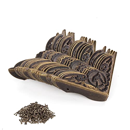 BQLZR 39x10mm Alt Antik Bronze Schreibtisch Kantenabdeckung Eisen Kasten Eckenschutz Packung mit 20 von BQLZR