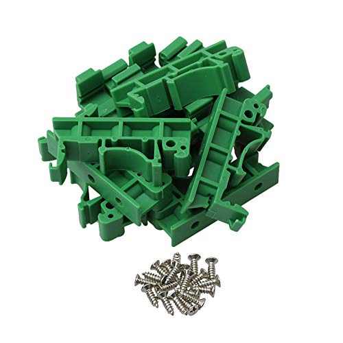 BQLZR 10 Stück Grün Kunststoff PCB Montageadapter Leiterplatte Montagehalterung Halter für DIN 35 Montageschiene von BQLZR