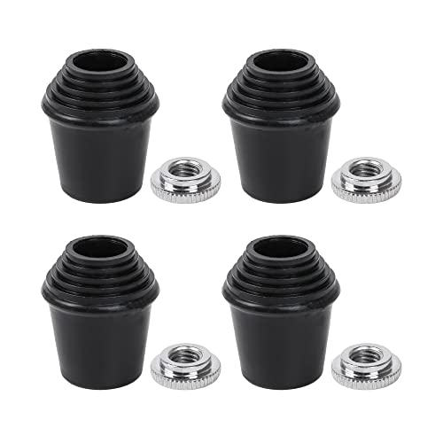 BQLZR 4 Stück Bassdrum Gewinde Gummifüße 1,32x1,14 Zoll schwarz mit Metallscheibe von BQLZR