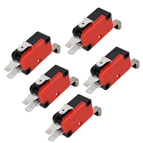 BQLZR 5 x HV-156-1C25 AC 250V 15A Micro Limit Switch SPDT CNC Roller Hinge Lever von BQLZR