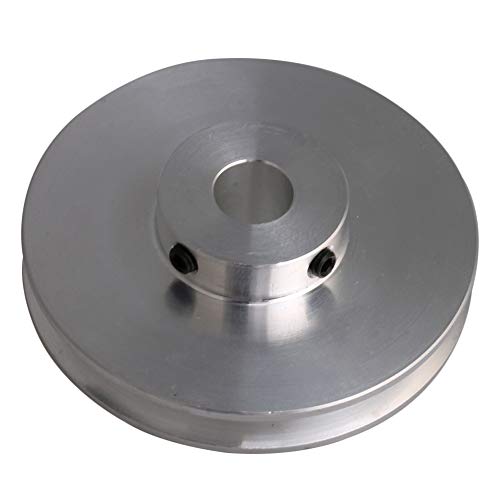 BQLZR 58x16x10MM Silver Aluminum Alloy Single Groove 10MM Fixed Bore Pulley for Motor Shaft 3-5MM PU Round Belts von BQLZR