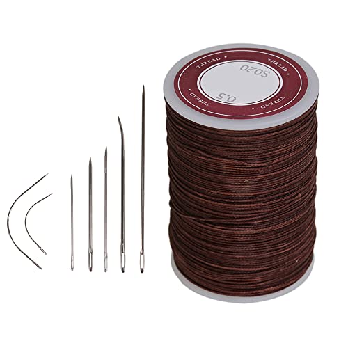 BQLZR Braune 0,5 mm 120 m gewachste runde geflochtene Polyesterschnur, DIY-Spitzenschnur, wie Handtaschen, Geldbörsen und andere Arten von Lederwaren, weich im Griff von BQLZR
