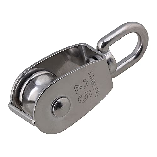 BQLZR Silber M25 Edelstahl 304 Einzel Rad Lenk Flaschenzug 25mm von BQLZR