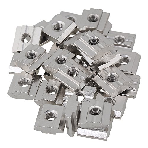 T6-Gleitmuttern aus silbernem Kohlenstoffstahl M6-Gewinde für Aluminiumprofil-Extrusionsschlitz der europäischen Standard-30-Serie Packung mit 30 Stück von BQLZR