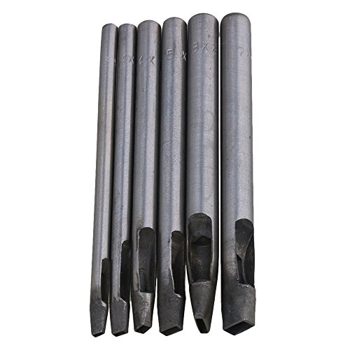bqlzr 10 cm Länge Silber Stahl Rechteck Form Punch Cutter Tool für Leder Stanz 6 Stück von BQLZR