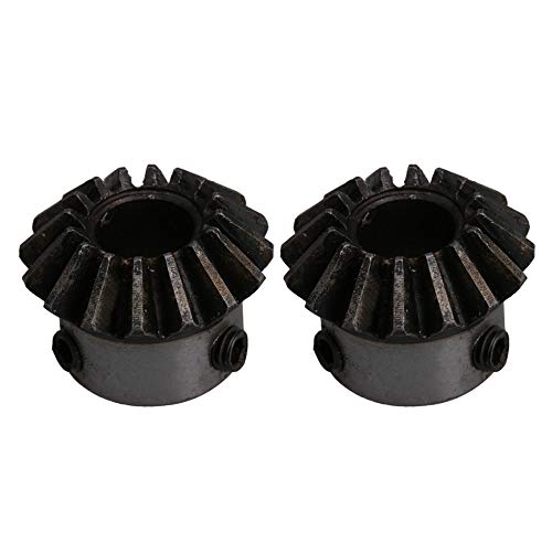 BQLZR 26mm Durchmesser 18mm Höhe 10mm Lochdurchmesser Silber Schwarz 45 # Stahl 1.5 Modul 16 Zähne Kegelräder Packung mit 2 von BQLZR