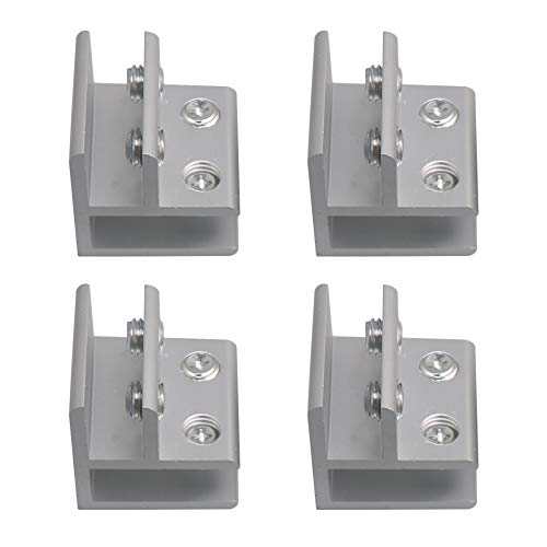 BQLZR 4 x 4 x 4 cm, silberfarben, 90 Grad, Aluminiumlegierung, Glasklemme, Regalstützklemme für 9–12 mm Dicke, 4 Stück von BQLZR