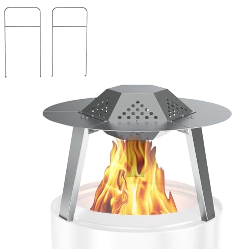 BQMAX FirePit Heat Deflector for Solo Stove Ranger 38.1 cm, Portable Heat Diffuser with Carrying Handles for Solo Stove Ranger, 38.1 cm Stainless Steel Heat Deflector for Solo Stove Ranger Accessory von BQMAX
