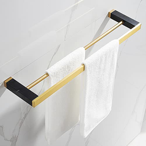 BQQQ Badetuchhalter aus schwarzem Marmor, Handtuchhalter fürs Badezimmer, an der Wand montierter Handtuchhalter aus gebürstetem Gold, Leichter Luxus-Handtuchhalter von BQQQ