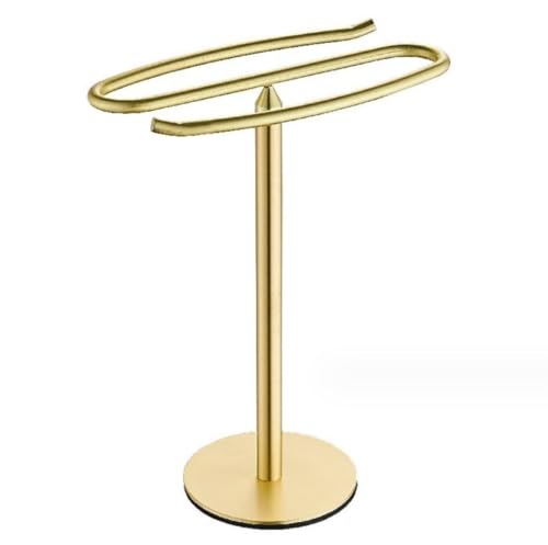 BQQQ Badregal, Handtuchhalter aus Edelstahl, Handtuchständer für Badezimmer, Küche, Waschtisch, Arbeitsplatte, freistehender Handtuchhalter (Gold) von BQQQ