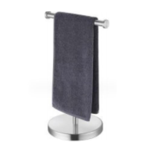 BQQQ Badregal, Handtuchhalter aus Edelstahl 304, T-förmiger Handtuchhalterständer für Badezimmer, Küche, Waschtisch, Arbeitsplatte, freistehender Handtuchhalter (Silber) von BQQQ