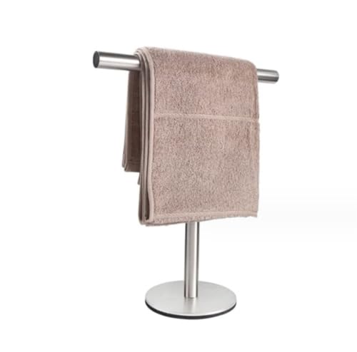 BQQQ Badregal, Handtuchständer aus Edelstahl, T-förmiger Handtuchhalter für Badezimmer, Waschtisch, Arbeitsplatte, Badetuchhalter, freistehender Handtuchhalter (Silber) von BQQQ
