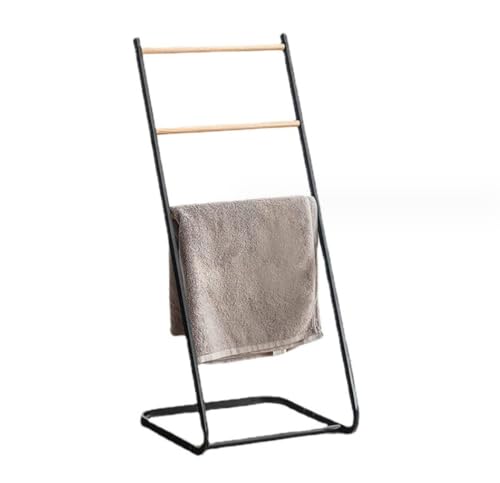 BQQQ Badregal, freistehender Handtuchhalter aus Eisen, 3-stufiger Handtuchständer aus Holz, Handtuchhalter für Badezimmer, freistehender Handtuchhalter von BQQQ