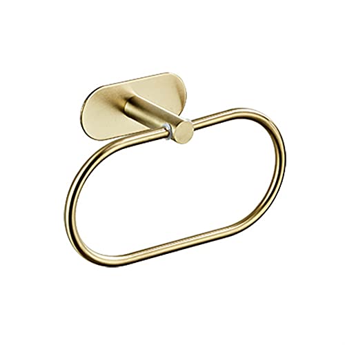 BQQQ Handtuchhalter, Handtuchaufhänger, Handtuchring ohne Nägel, Handtuchhalter aus gebürstetem Gold, Handtuchstange aus SUS304 für Badezimmer, Handtuchhalter für Badezimmer und Küche BQQQ Handtuchhalter, Handtuchaufhänger, Handtuchring ohne Nägel, Handtuchhalter aus gebürstetem Gold, Handtuchstange aus SUS304 für Badezimmer, Handtuchhalter für Badezimmer und Küche von BQQQ