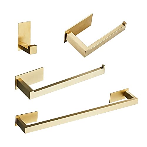 BQQQ Handtuchhalter-Badezimmer-Hardware-Set, Bademantelhaken aus gebürstetem Gold, Handtuchstange, Toilettenpapierhalter, Bad-Badezimmer-Zubehör für Badezimmer und Küche BQQQ Handtuchhalter-Badezimmer-Hardware-Set, Bademantelhaken aus gebürstetem Gold, Handtuchstange, Toilettenpapierhalter, Bad-Badezimmer-Zubehör für Badezimmer und Küche von BQQQ