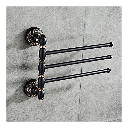 BQQQ Handtuchhalter Schwarz/Weiß Handtuchstange, drehbarer Handtuchhalter, Badezimmer Küche Wandmontierter Handtuchhalter Polierter Hardware-Zubehör für Badezimmer Küche von BQQQ