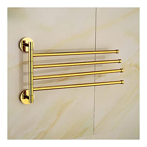 BQQQ Handtuchhalter mit 2–4 drehbaren Handtuchstangen, Handtuchhalter aus goldenem Messing für das Badezimmer, Handtuchhalter für das Badezimmer, Goldener Handtuchhalter, Badezimmerzube von BQQQ