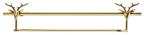 Handtuchhalter Kreativer Handtuchhalter in Hirschkopfform Hochwertiger Handtuchhalter aus Kupfer Wandmontierter Handtuchhalter Badezimmer Hotelbedarf Einfach (Größe: Parallel Bars) von BQQQ