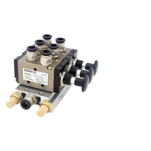 4L210-08 4R210-08 Handventil 2-Wege 5-Position Push- und Pull-Pneumatischer Schalter des Wegeventils Kombinationsventilverteiler(12mm in 12mm out,9 Stations) von BQSLUMLZU