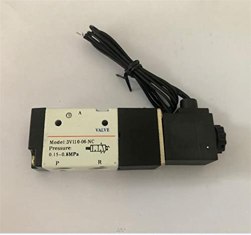 BQSLUMLZU 3V110-06 12V 1/8" Magnetventil 3 Wege Pneumatisches Luftregelventil Elektrisches Gas Magnetventil Alumium Körper 1St(Rosso,AC110V) von BQSLUMLZU
