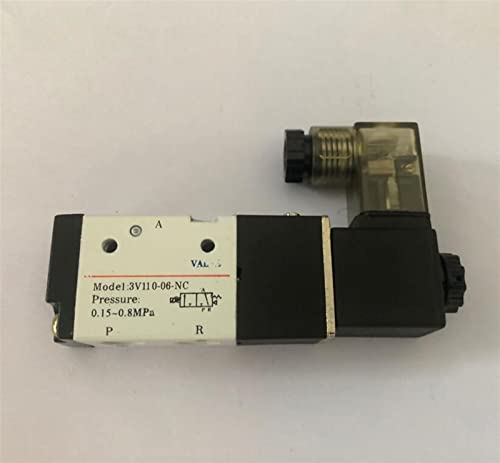 BQSLUMLZU 3V110-06 12V 1/8" Magnetventil 3 Wege Pneumatisches Luftregelventil Elektrisches Gas Magnetventil Alumium Körper 1St(Transparent,DC24V) von BQSLUMLZU