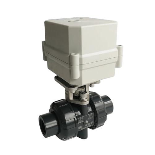 BQSLUMLZU DN15 PVC Normal geschlossen/Normal offen Ventil TF15-P2-C BSP/NPT 1/2'' AC110V-230V 10NM EIN/Aus 15 Sek. Metallgetriebe(Glue End,AC-CR202 Normally Close) von BQSLUMLZU