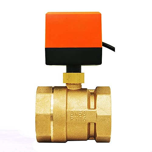 BQSLUMLZU DN50 Elektrischer motorisierter Gewindekugelhahn Messing AC220V 2-Wege 3-Draht 1,6 MPa mit Stellantrieb for Wasser, Gas, Öl 1 Stück(24VDC) von BQSLUMLZU