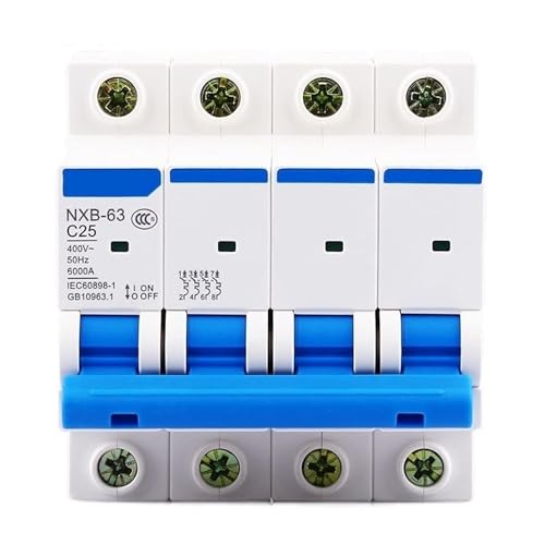 BQSLUMLZU NXB-63 4P AC 230/400V Miniatur C 6 10 16 20 25 32 40 63A Überlastschutz DZ47 C-Stil Luftschalter 1St(2a) von BQSLUMLZU