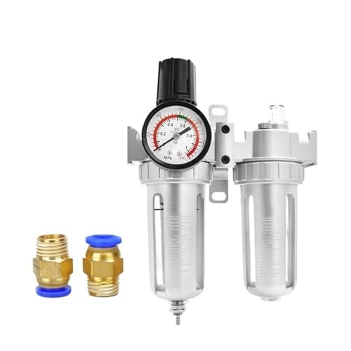 BQSLUMLZU SFC400 1/2 Luftkompressor Filterregler Öl-Wasser-Abscheider Dampfableiter Druckregelventil Pneumatisches Zubehör(SFC+PC16) von BQSLUMLZU