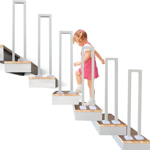 BQSWYD U-förmige Treppe, moderner Treppenhandlauf für Innenräume, Villen und Flure – Rutschfester, dekorativer Handlauf (Weiß-A, 35cm) von BQSWYD