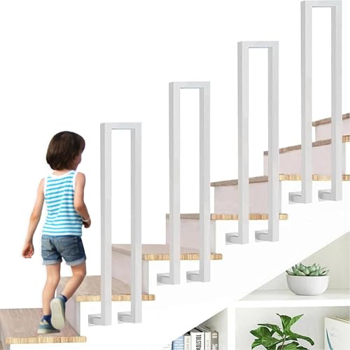 BQSWYD U-förmige Treppe, moderner Treppenhandlauf für Innenräume, Villen und Flure – Rutschfester, dekorativer Handlauf (Weiß-B, 85cm) von BQSWYD