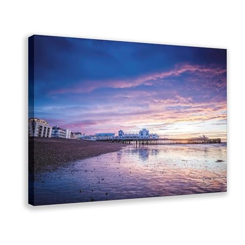 BQUWR Leinwandposter Südsee-Sonnenaufgang, Promenade, Pier, Wandkunstdruck, Bild, Gemälde, 50 x 75 cm BQUWR Leinwandposter Südsee-Sonnenaufgang, Promenade, Pier, Wandkunstdruck, Bild, Gemälde, 50 x 75 cm von BQUWR