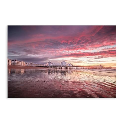 BQUWR Leinwandposter "Sunrise Scenery at Nanhai Coastal Terminal", Wandkunstdruck, Bild, Gemälde, 30 x 45 cm BQUWR Leinwandposter "Sunrise Scenery at Nanhai Coastal Terminal", Wandkunstdruck, Bild, Gemälde, 30 x 45 cm von BQUWR