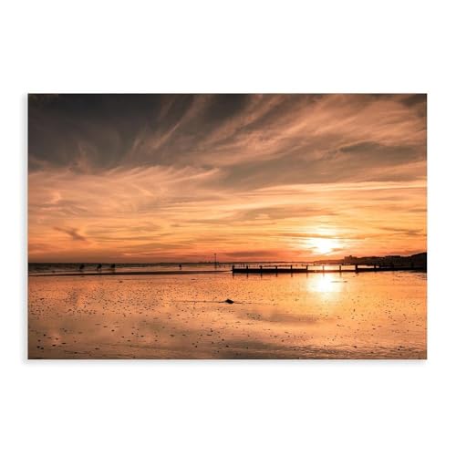 BQUWR Poster auf Leinwand, Motiv: Sonnenuntergang bei Blackersham Bay, Wandkunstdruck, Gemälde, 20 x 30 cm BQUWR Poster auf Leinwand, Motiv: Sonnenuntergang bei Blackersham Bay, Wandkunstdruck, Gemälde, 20 x 30 cm von BQUWR