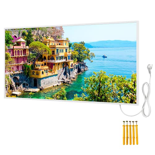 BR Bringer Bild Infrarotheizung mit Rahmen - Bildheizung mit UV Druck - 120x60x1,8cm - Portofino, Italien von BR Bringer