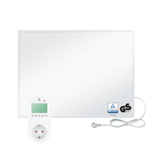 BR Bringer Infrarotheizung 450 Watt - mit Steck-Thermostat - Infrarot Elektroheizung Energiesparend - 5 Jahre Garantie, TÜV GS - Deutsche Qualitätsmarke (weiß) von BR Bringer